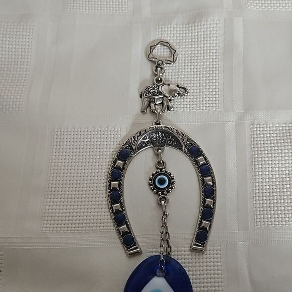 Hanging Horseshoe Medium Royal Blue/ Silver - Picture 14 of 16
